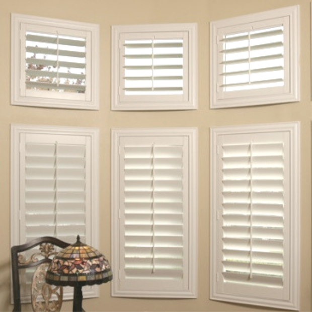 Sunburst shutters on a Denver bay window