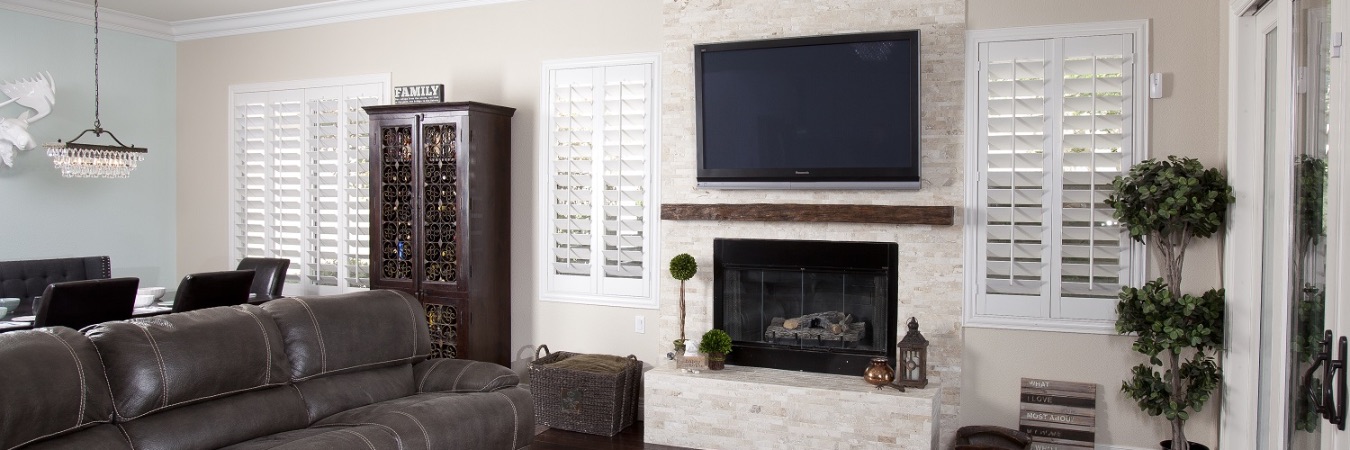 Polywood shutters in a Denver living room