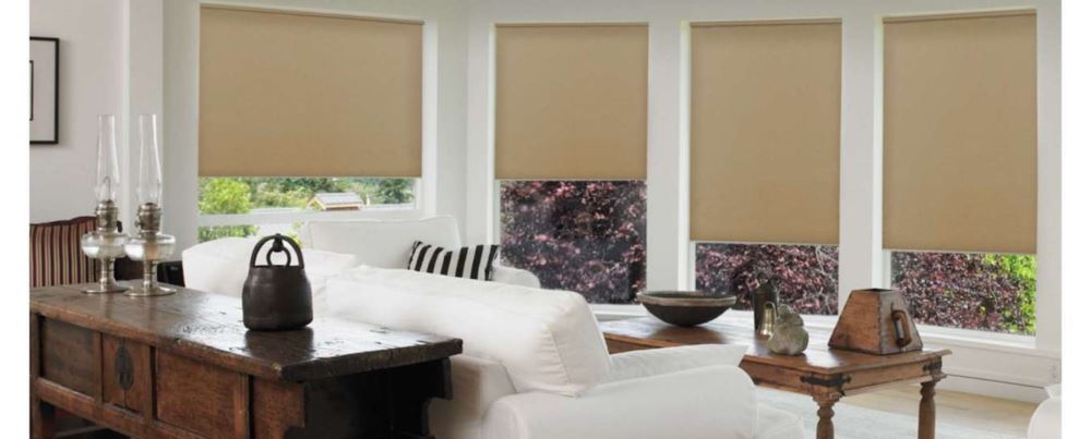 Roman shades in a living room