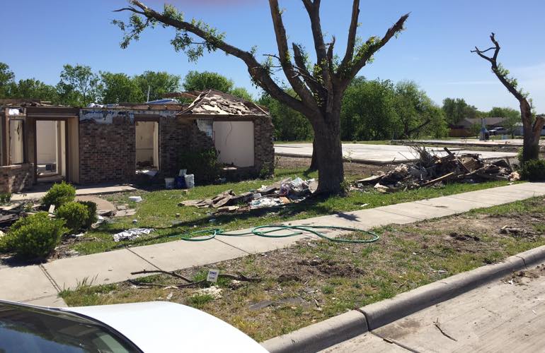 A home in Texas that was hit by a tornado A home in Texas that was hit by a tornado